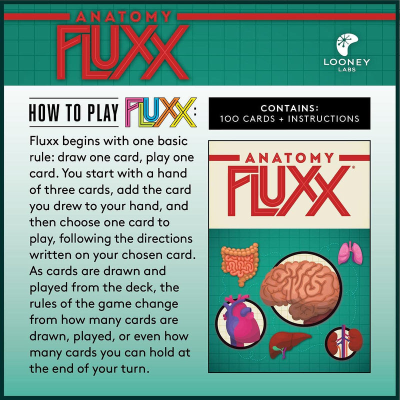 Looney Labs Anatomy Fluxx Card Game - Varied Gameplay and Doctor-Approved Learning