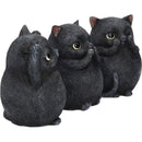 Three Wise Fat Cat Figurines 3 Cute Cats 8.5cm 6