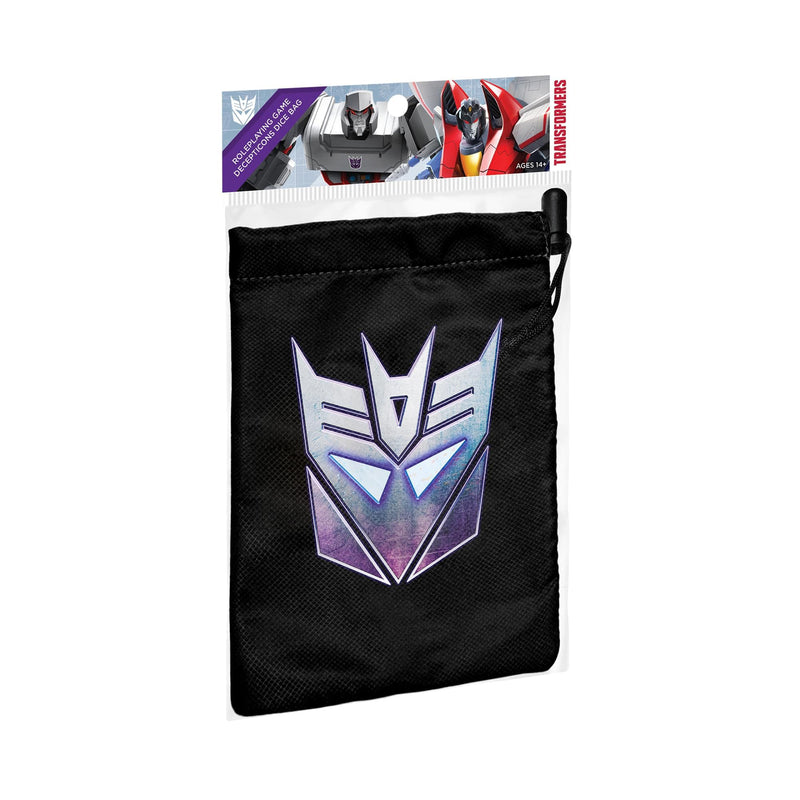 Renegade Game Studios: Transformers RPG Decepticon Dice Bag - Roleplaying Game Accessory, Locking Drawstring,, Double-Lined Fabric