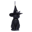 Purrah Black Witch Cat Hanging Decorative Ornament 11.5cm 4