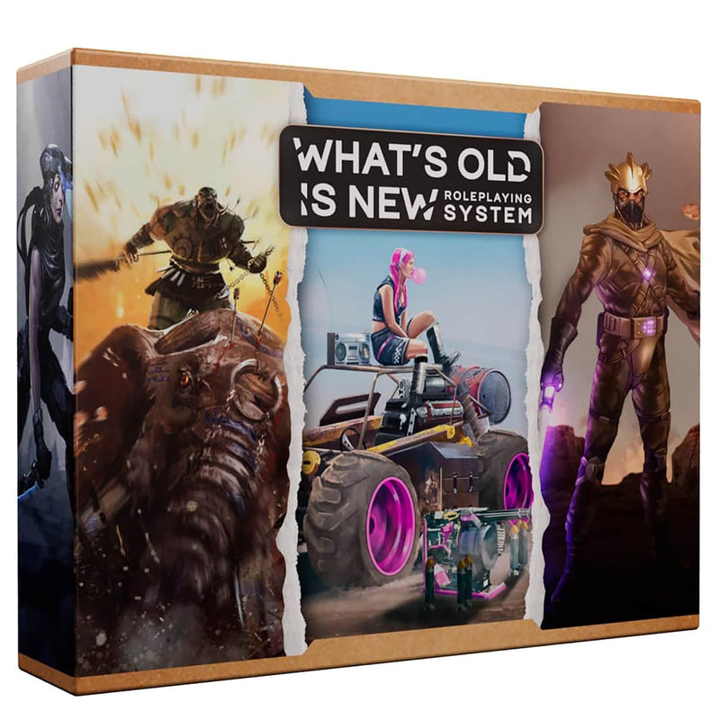 Modiphius Entertainment: WOIN Starter Box Set - What's Old is New Roleplaying System, Tabletop RPG, All-in-One Kit Includes Booklets, Maps & Dice