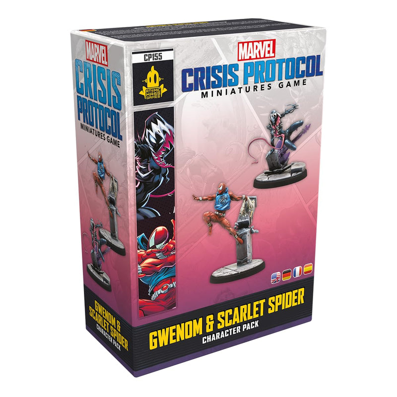 Atomic Mass Games Marvel: Crisis Protocol Gwenom & Scarlet Spider Character Pack - Unleash Alternate Universe Heroes! Tabletop Superhero Game, Ages 14+, 2 Players, 90 Min Playtime, Made