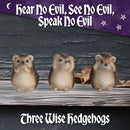 Three Wise Hedgehog Figurines Hedgehogs 9cm 7
