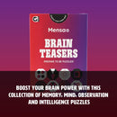 Ginger Fox Official Mensa Brainteasers Challenge Card Game - Prepare To Be Puzzled - Includes 50 Double-Sided Cards