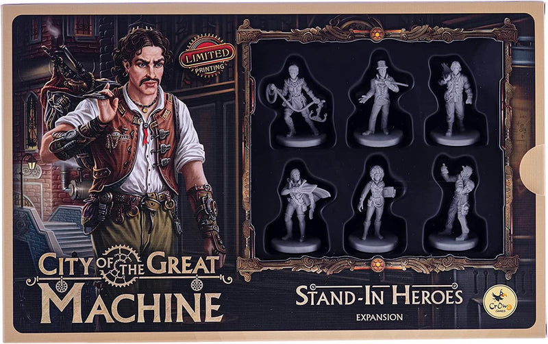 City of The Great Machine. Stand-in Heroes Board Game Expansion |1-4 Players | Ages 14 and up | Steampunk | One-vs-Many | Hidden Movement | Cooperative & Solo | Average Playtime 60-90 min