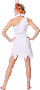 Wilma Flintstone Adult Costume Classic Cartoon White Dress