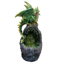 Emerald Crystal Geode Protecting Dragon Figure Guard 2