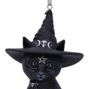 Purrah Black Witch Cat Hanging Decorative Ornament 11.5cm 5