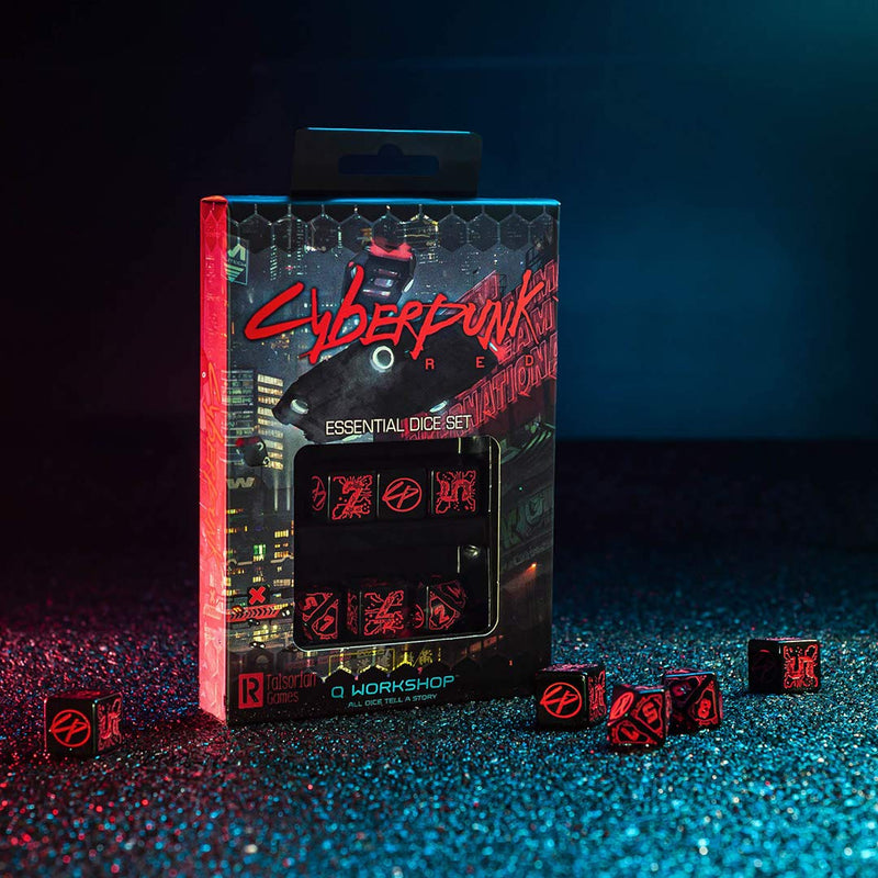 Q-Workshop Cyberpunk Red Essential Dice Set Black