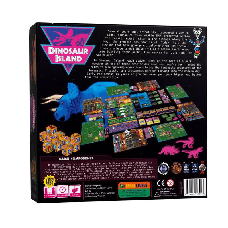 Dinosaur Island Board Game - Create Your Own Dino Park! Worker Placement Strategy Game, Fun Family Game for Kids and Adult, Ages 8+, 1-4 Players, 60-120 Minute Playtime, Made by Pandasaurus Games