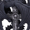 Anne Stokes Gothic Guardian Dragon Cross Candle Holder Black 26.5cm 6