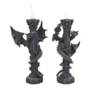 Guardians of the light Dragon Candle Holders Set 2 28cm 2