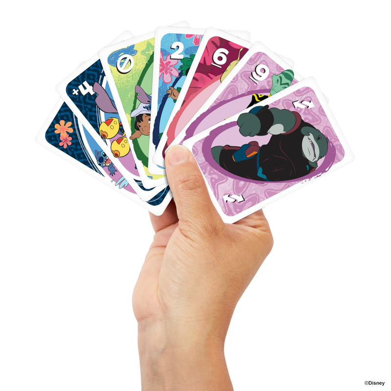 Mattel Games UNO Disney’s Lilo and Stitch Card Game for Kids, Adults & Family with Deck & Special Rule Inspired by The Movie