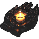 Palmists Guide Black Chiromancy Hands Candle Holder 22.3cm 6