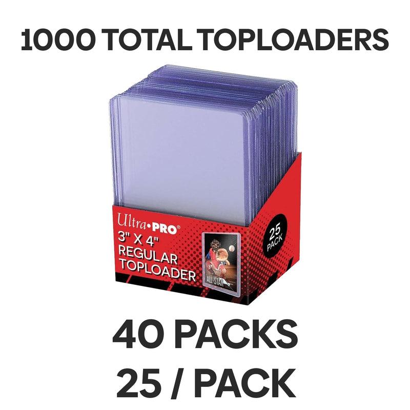 Ultra Pro Regular Series 3"x4" Toploaders Case of 1000 (40 Sealed 25ct Packs)