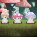 Three Wise Multicoloured Toadstool Figurines in See no Hear Speak Evil 8.5cm 7