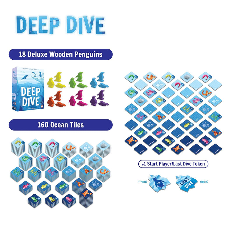 AEG & Flatout Games | Deep Dive - A Push Your Luck Game for the Whole Family | From the Creators of Point Salad | Easy to Learn | Quick to Play | Adorable Penguin Meeples | Ages 10+ | 1-6 Players