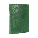 Real Leather Greenman Green Embossed Journal with Lock 25 x 18cm 5