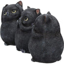 Three Wise Fat Cat Figurines 3 Cute Cats 8.5cm 2