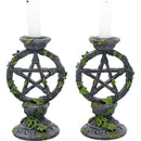Set of 2 Wiccan Pentagram Candlesticks Witch Candle Holders 15cm 4