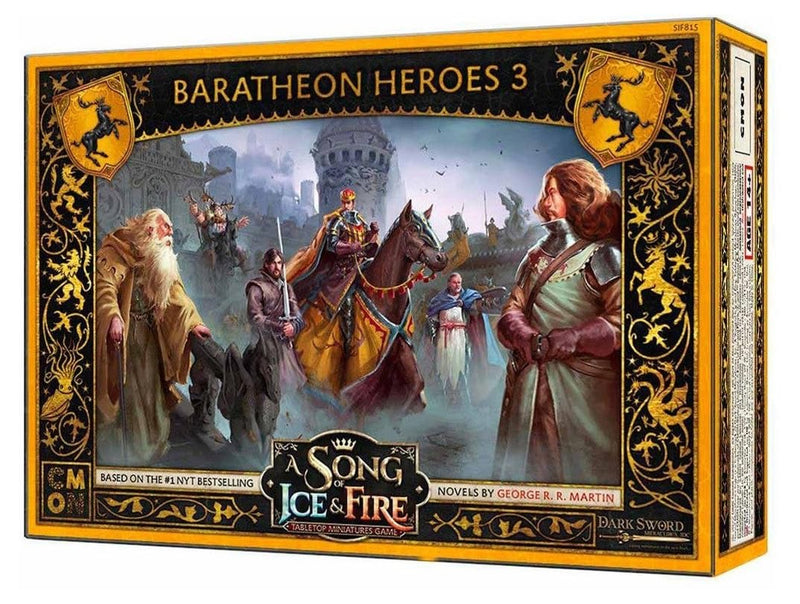 A Song of Ice and Fire Tabletop Miniatures Game Baratheon Heroes 3 Box Set - Command Your Noble Heroes to Victory! Strategy Game for Adults, Ages 14+, 2+ Players, 45-60 Minute Playtime, Made by CMON