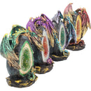 Geode Keepers Set of 4 Lightup Dragon Crystal Figurines 12cm 6