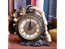 About Time Skeleton Hand and Pocket Watch Mantel Clock 14cm 6