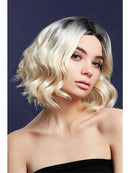 Kourtney Wig Two Toned Blonde Curls Long Bob Centre Parting 30cm 1