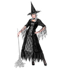 Spiderweb Witch  Dress With Wirehoop, Hat 