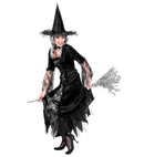 Spiderweb Witch  Dress With Wirehoop, Hat 