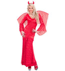 Devilin Velvet & Lace  Dress, Wings, Horns 
