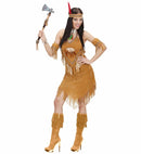 Indian Woman Suedelook  Dress, Cuffs, Headband 