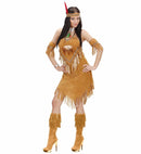 Indian Woman Suedelook  Dress, Cuffs, Headband 