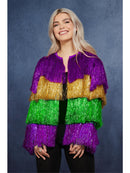 Fever Tinsel Mardi Gras Jacket Multi Coloured Festival Costume Accessory 2