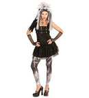 Gothic Punk  Dress, Leggings, Headpiece, Gloves 