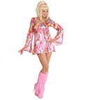70S Mod 3 Colors Ass.  Dress, Headband 