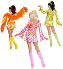 70S Mod 3 Colors Ass.  Dress, Headband 