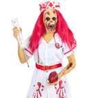 Zombie Nurse Half Face Mask With Wig & Headpiece