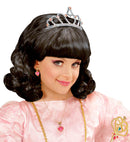 Black Princess Wig With Tiara In Box