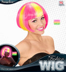 Neon Yellow Streaked Pink Valentina Wig In Box