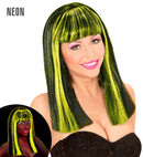 Neon Yellow Streaked Black Patsy Wig In Polybag