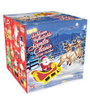 Light-Up Airblown Inflatable Santa Claus On Sled With 2 Reindeers 210 Cm