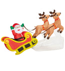 Light-Up Airblown Inflatable Santa Claus On Sled With 2 Reindeers 210 Cm