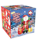 Light-Up Airblown Inflatable Santa Claus Seated On Sofa With Presents Animated Head & Music  122 Cm