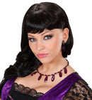 Gothic Necklace & Earrings Set 4Colors Ass.  6 Red, 2 Black, 2 Purple, 2 Green 