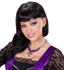 Purple Gothic Cross Necklace With Drops Of Jupiter