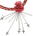 Red Gothic Flower Choker