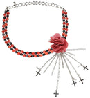 Red Gothic Flower Choker