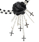 Black Gothic Flower Choker