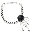 Black Gothic Flower Choker